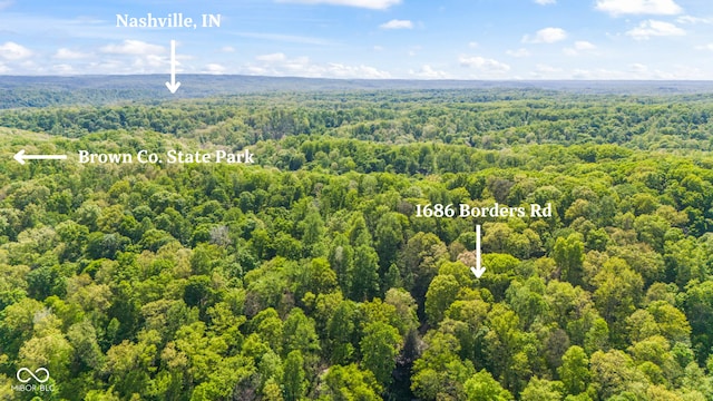 1686 Borders Rd, Nashville, IN 47448 - bird's eye view of a heavily wooded area