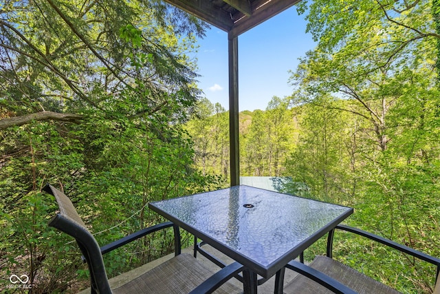 1686 Borders Rd, Nashville, IN 47448 - view of patio / terrace featuring a view of trees