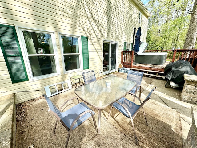 4223 Kestrel Ct, Indianapolis, IN 46254 - wooden deck with outdoor dining space