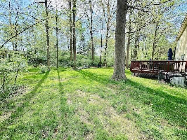4223 Kestrel Ct, Indianapolis, IN 46254 - view of yard featuring a deck