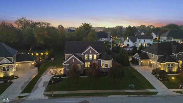 drone / aerial view with a residential view