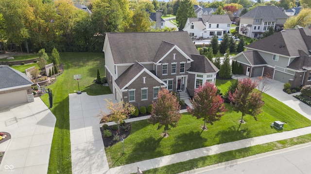 bird's eye view with a residential view