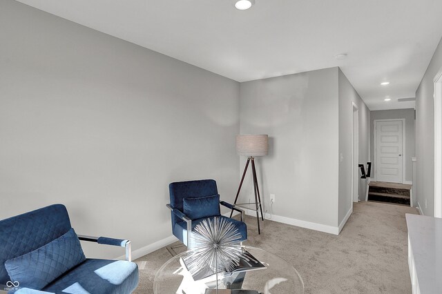 7645 Marin Pkwy, Cumberland, IN 46229 - sitting room featuring carpet floors, baseboards, and recessed lighting
