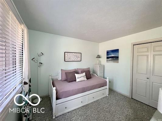 bedroom featuring a closet and carpet