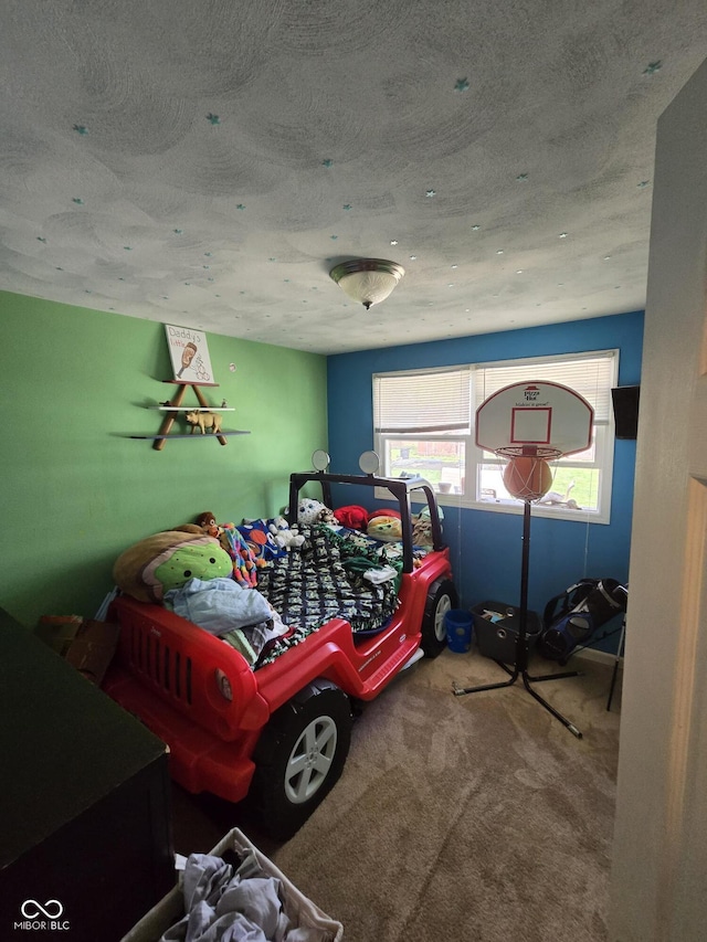 interior space featuring a textured ceiling
