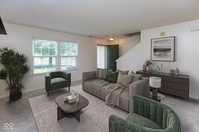 6516 Amherst Way, Zionsville, IN 46077 - living area with carpet floors and a textured ceiling