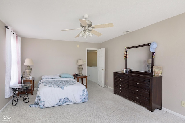 5646 Skipping Stone Dr, Indianapolis, IN 46237 - bedroom with carpet flooring, baseboards, and a ceiling fan