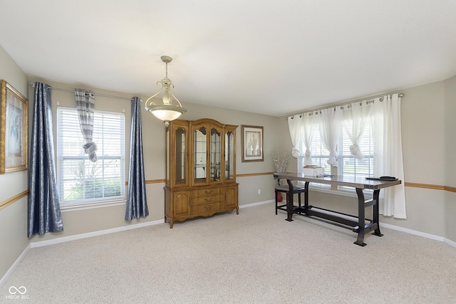 5646 Skipping Stone Dr, Indianapolis, IN 46237 - dining room with carpet flooring and baseboards