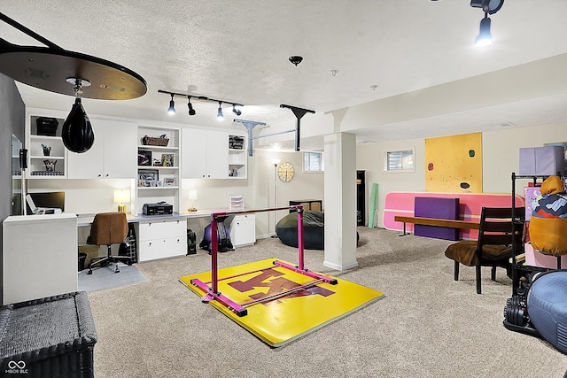 game room with carpet flooring