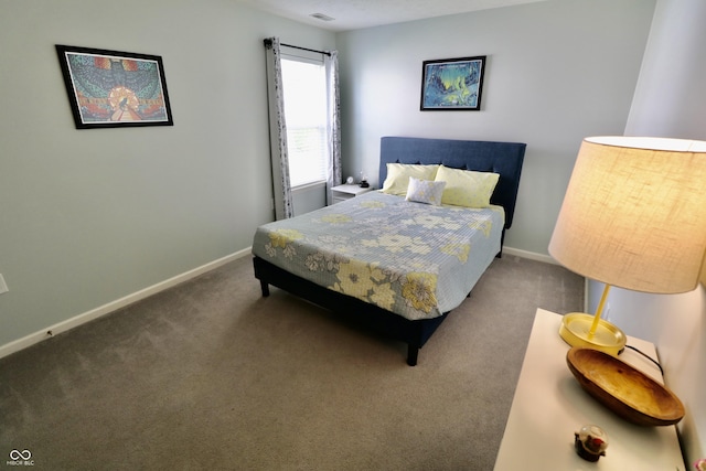 10688 Ashview Dr, Fishers, IN 46038 - bedroom featuring baseboards, visible vents, and dark colored carpet