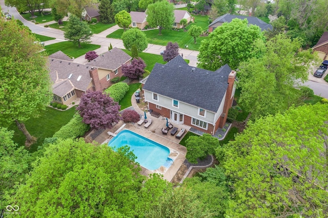 4401 W Hunters Ridge Ln W, Greenwood, IN 46143 - birds eye view of property featuring a residential view