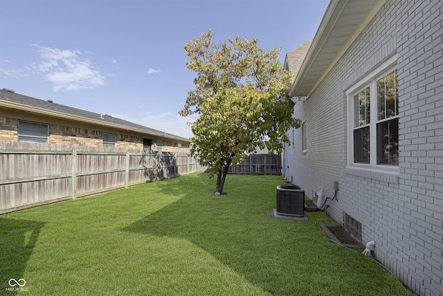 825 Iowa St, Indianapolis, IN 46203 - view of yard with a fenced backyard and central AC