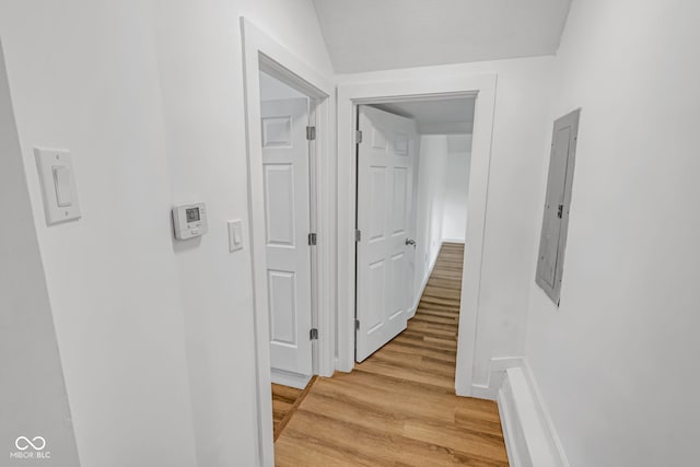 555 S Auburn St, Indianapolis, IN 46241 - corridor with electric panel and light wood-type flooring