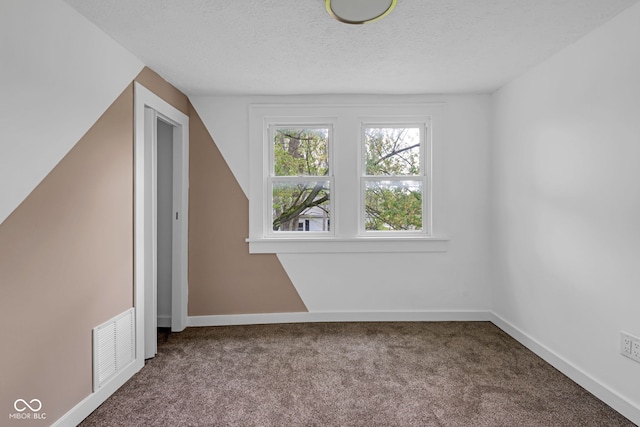 555 S Auburn St, Indianapolis, IN 46241 - additional living space with baseboards, carpet flooring, a textured ceiling, and visible vents