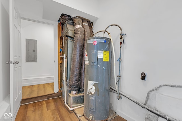 555 S Auburn St, Indianapolis, IN 46241 - utility room with electric panel and electric water heater