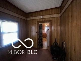 interior space with wooden walls