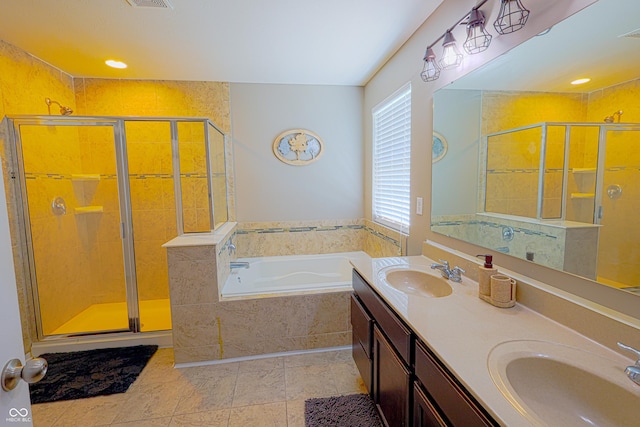 9993 Pepper Tree Ln, Noblesville, IN 46060 - bathroom with a garden tub, a sink, and a stall shower
