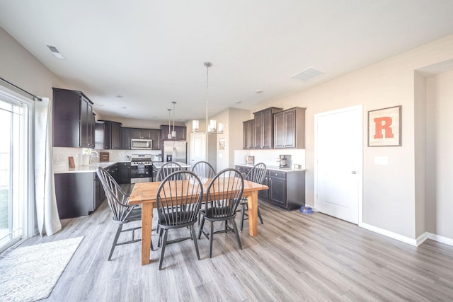 657 Kilmore Dr, Pendleton, IN 46064 - dining room featuring light wood finished floors, baseboards, and plenty of natural light