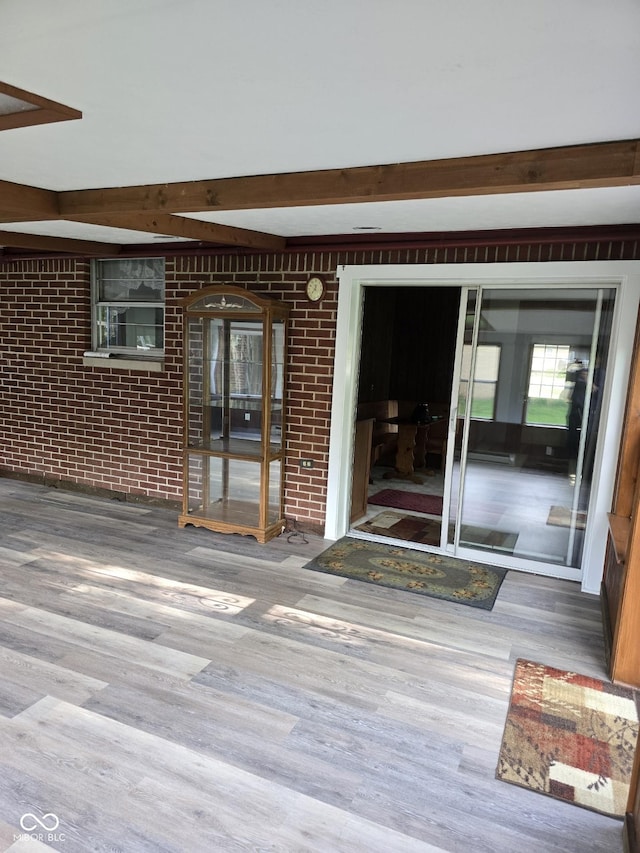 interior space featuring a deck