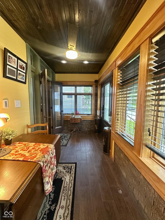 2119 S Garfield Dr, Indianapolis, IN 46203 - sunroom featuring hardwood / wood-style flooring and wood ceiling