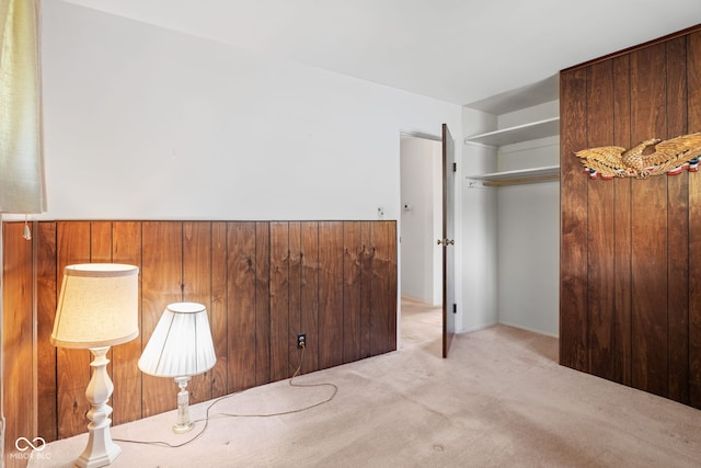 unfurnished bedroom with light colored carpet