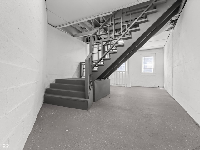 1630 N Granville Ave N, Muncie, IN 47303 - basement featuring concrete block wall and stairway