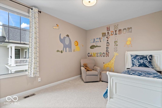 1013 Domino Dr, Carmel, IN 46032 - bedroom with baseboards, carpet, and visible vents