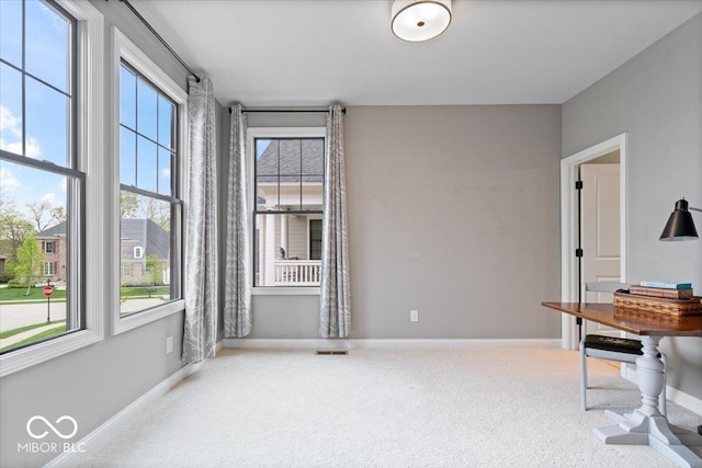 1013 Domino Dr, Carmel, IN 46032 - unfurnished office featuring carpet floors, baseboards, and a wealth of natural light