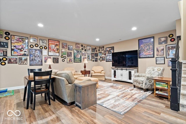 1013 Domino Dr, Carmel, IN 46032 - living area with baseboards, recessed lighting, and wood finished floors