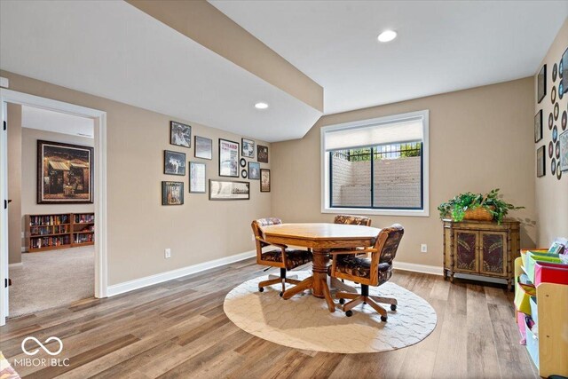 1013 Domino Dr, Carmel, IN 46032 - dining space with recessed lighting, baseboards, and wood finished floors