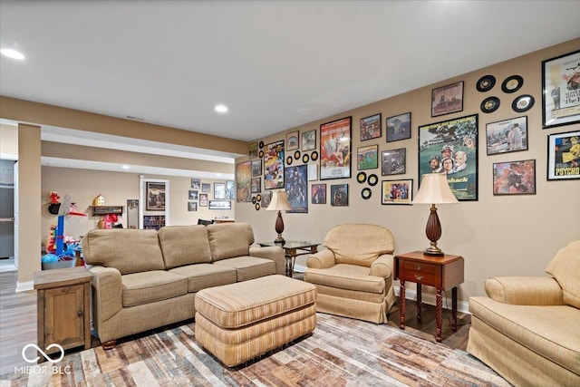 1013 Domino Dr, Carmel, IN 46032 - living area with baseboards, recessed lighting, and wood finished floors