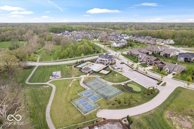 1013 Domino Dr, Carmel, IN 46032 - drone / aerial view featuring a residential view and a forest view