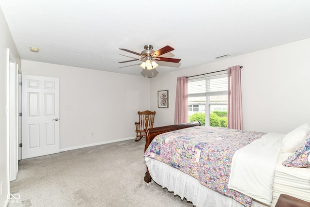 12092 Sugar Creek Rd, Noblesville, IN 46060 - bedroom with light carpet, baseboards, and a ceiling fan