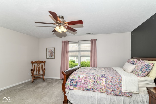 12092 Sugar Creek Rd, Noblesville, IN 46060 - bedroom with carpet, baseboards, ceiling fan, and a textured ceiling