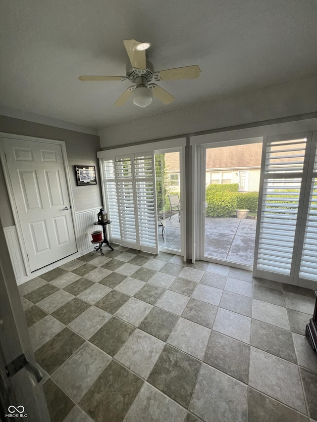 12092 Sugar Creek Rd, Noblesville, IN 46060 - interior space with ceiling fan and stone tile floors