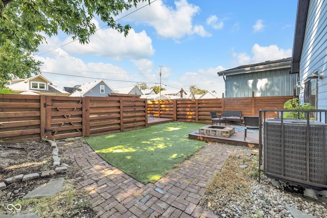 715 Terrace Ave, Indianapolis, IN 46203 - fenced backyard with a wooden deck