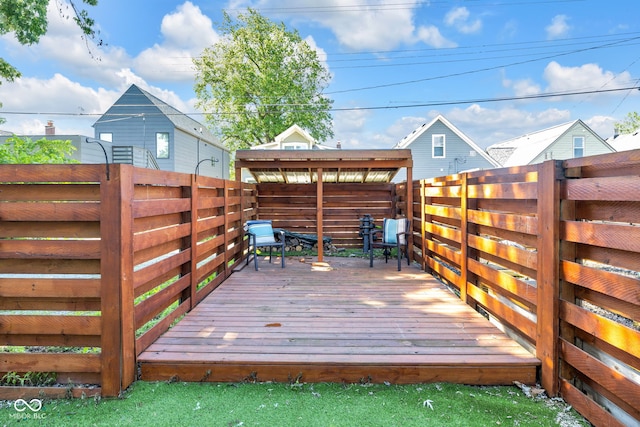 715 Terrace Ave, Indianapolis, IN 46203 - wooden terrace featuring a fenced backyard