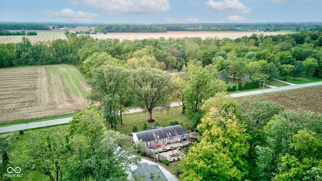 aerial view with a rural view