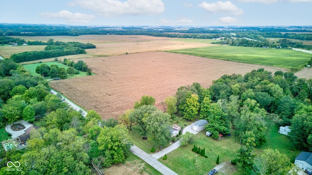 aerial view featuring a rural view