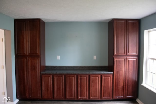 8912 Hosta Way, Indianapolis, IN 46113 - kitchen featuring plenty of natural light, dark countertops, and reddish brown cabinets