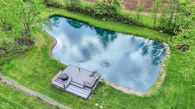 bird's eye view of a nearby body of water