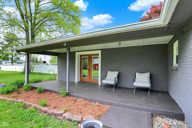 view of patio / terrace with french doors