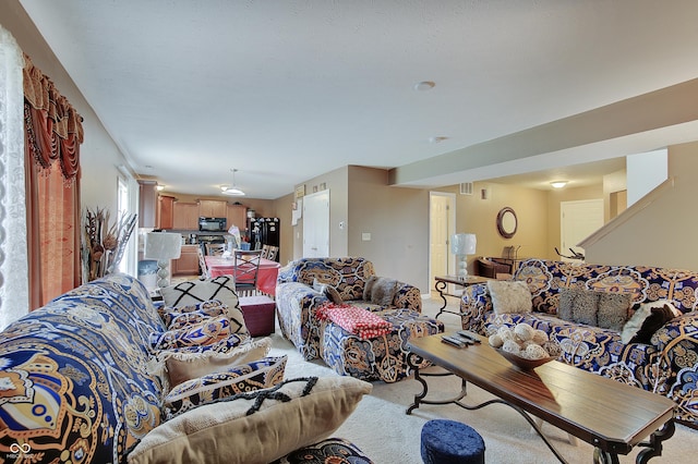 7303 Beal Ln, Indianapolis, IN 46217 - living room featuring light colored carpet