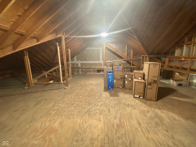 view of unfinished attic