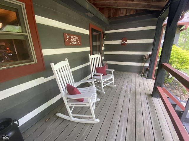 deck with a porch