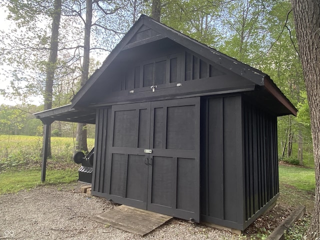 view of shed