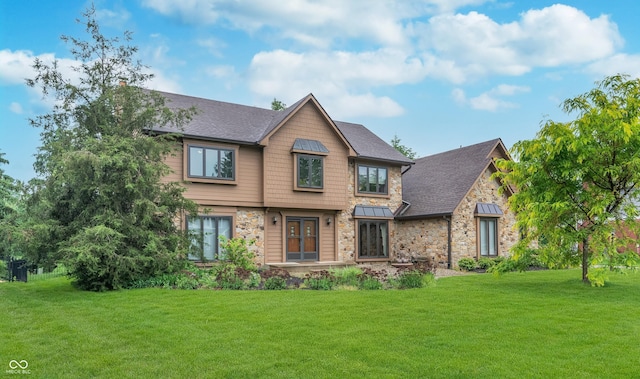 1421 Stoney Creek Cir, Carmel, IN 46032 - view of front of property with stone siding and a front yard