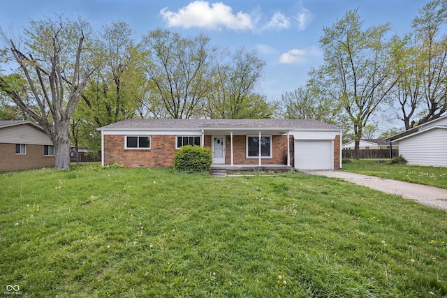 1116 Heatherwood Dr, Indianapolis, IN 46241 - ranch-style home featuring brick siding, a garage, fence, and concrete driveway
