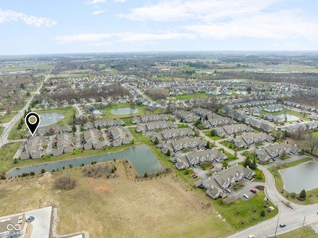 3006 Wildcat Ln, Indianapolis, IN 46203 - bird's eye view featuring a water view and a residential view