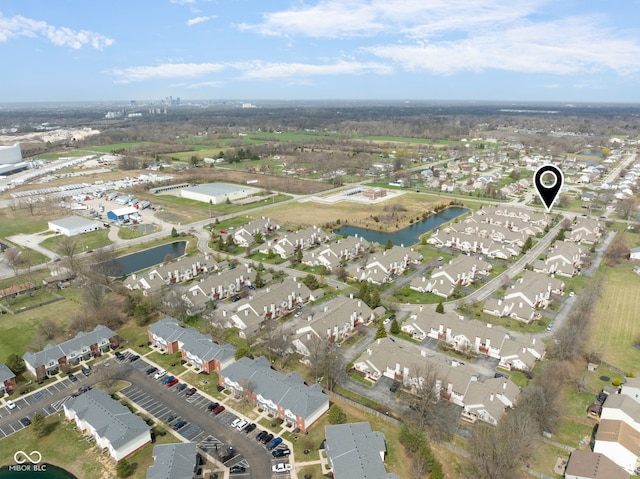 3006 Wildcat Ln, Indianapolis, IN 46203 - birds eye view of property featuring a water view and a residential view
